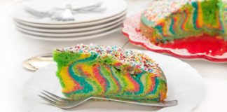 Gâteau rainbow marbré