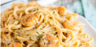 Spaghettis aux Crevettes et à l'Ail WW